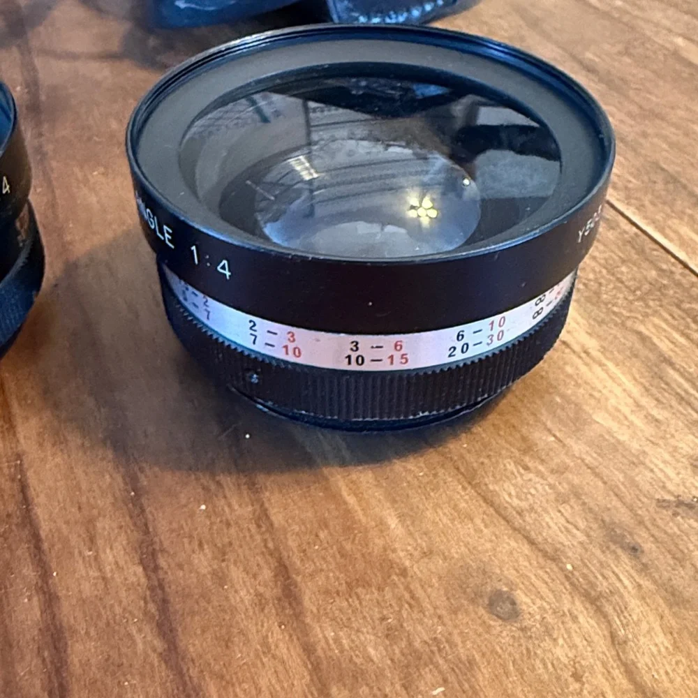 Set of Yashica Yashikor auxiliary wide angle and telephoto conversion lenses